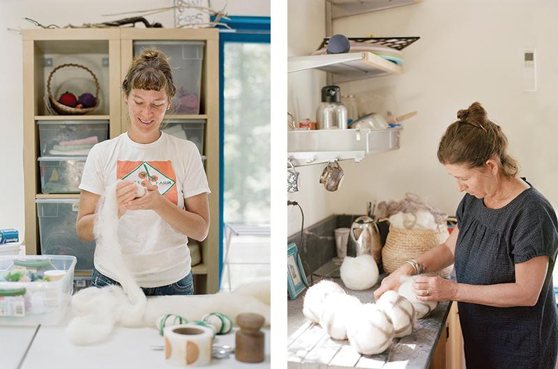 Emily packages it, and Christa makes the felt.