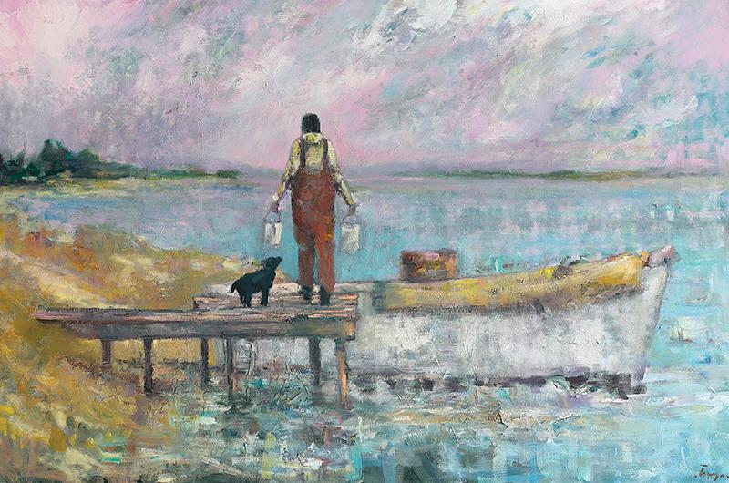 Headed Out, oil on canvas, 36 x 48 inches.