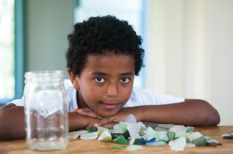 Bizu Horwitz of West Tisbury caught the collecting bug at the side of his mother, Geraldine Brooks.