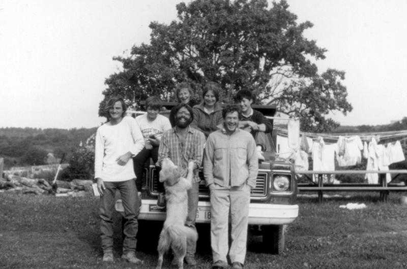 The Allen Farm gang with John Abrams (front middle) and Mitchell Posin (front right) in the early 1980s.