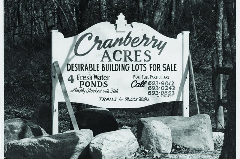 Cranberry Acres development off Lambert’s Cove Road, 1970s.
