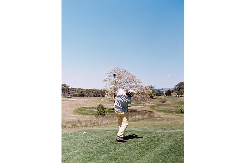Graham Houghton tees off on the third hole.