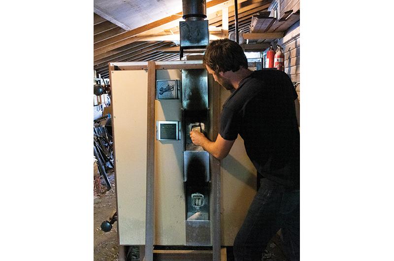 Once his pieces are ready to be fired he places them inside the commercial kiln.