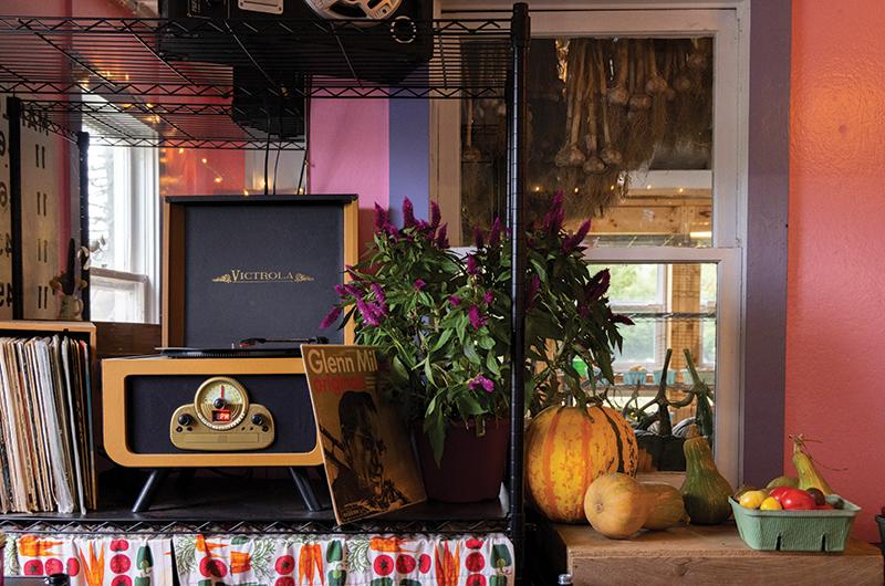 The farm is old school and old soul, with a record player
set to jazz.
