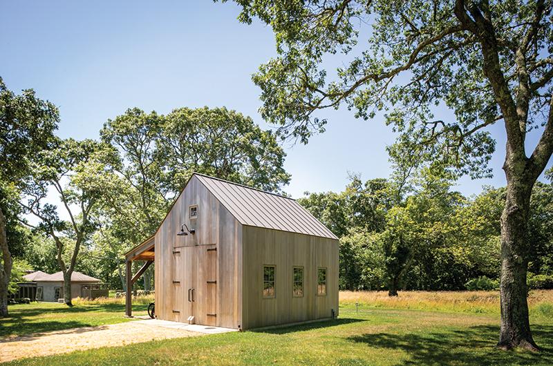 Kelley built the post-and-beam barn for the family to have extra storage space.