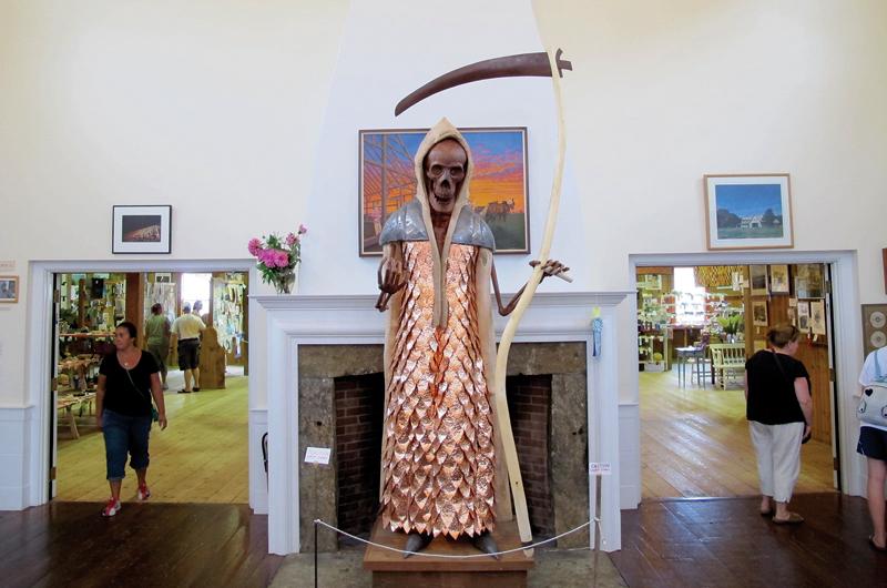 The Grim Reaper, carved from a West Tisbury elm tree, at the Agricultural Fair in 2013.
