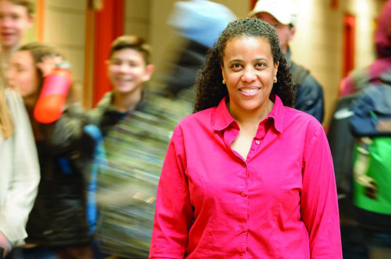 Troy Harris, who graduated from Martha’s Vineyard Regional High School in 1985, recently returned with her family to make a home on the Island.