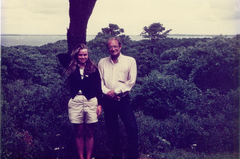 Just with his wife, Sarah Catchpole, at Lambert's Cove in 1982.