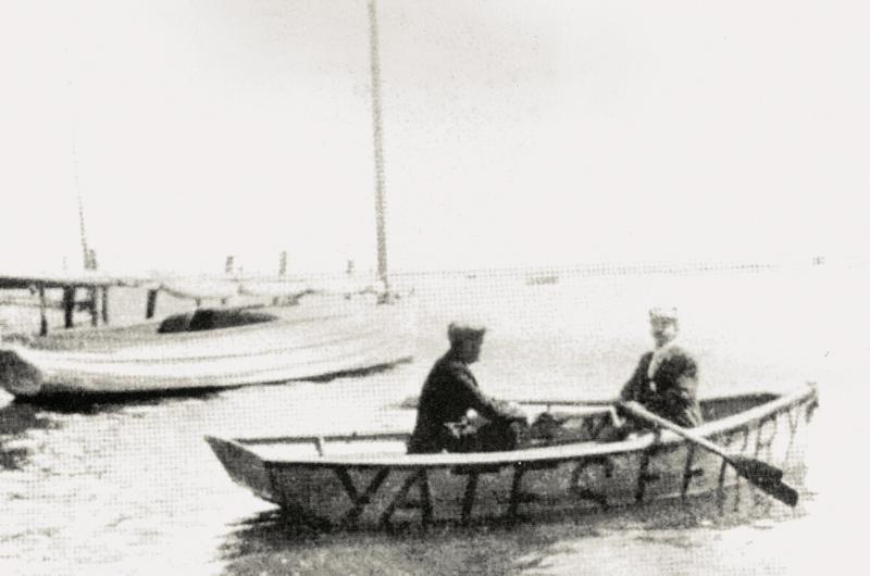 In 1921, the service was taken over by James H. Yates, right, who regularly rowed across wearing a vest, bow tie, and blue yachting cap.